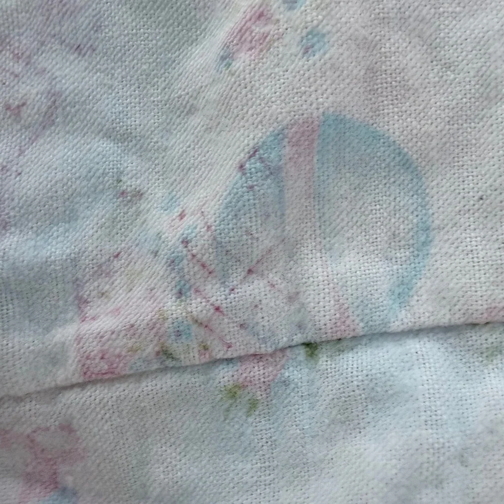 Vintage sheer Quilted Baby Blanket Pastel‎ Floral Hot Air Balloon Ruffle 52x41